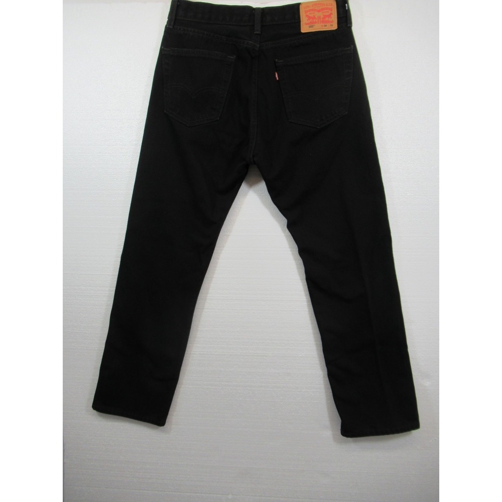Levi's 505 Regular Fit Straight Leg Jeans Men 34x32 Actual 33x31 Black